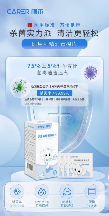 源文件下载【享设计】搜索编号：64490030627492446【酒精棉片banner】