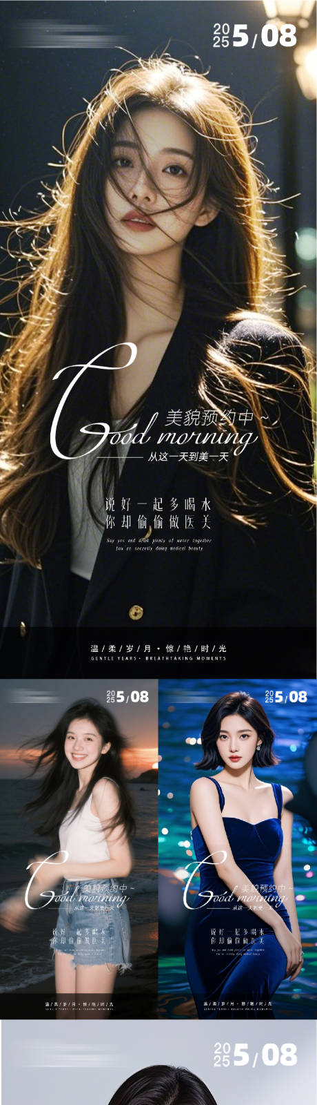 源文件下载【享设计】搜索编号：71730030970091024【医美早安人物系列海报】