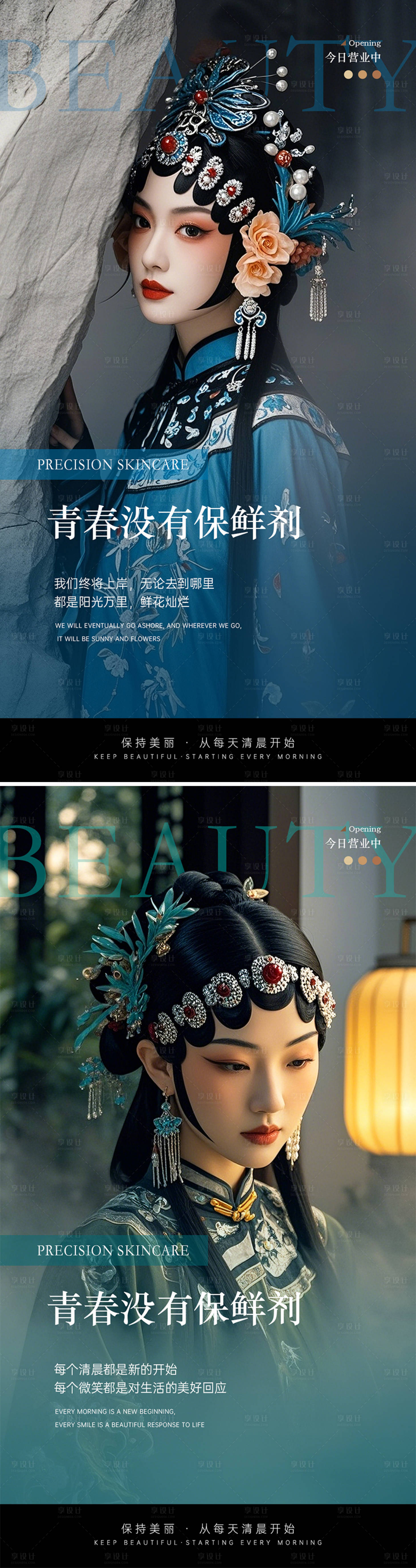 源文件下載【享設(shè)計(jì)】搜索編號：12420030827414445【醫(yī)美早安日簽海報(bào)】
