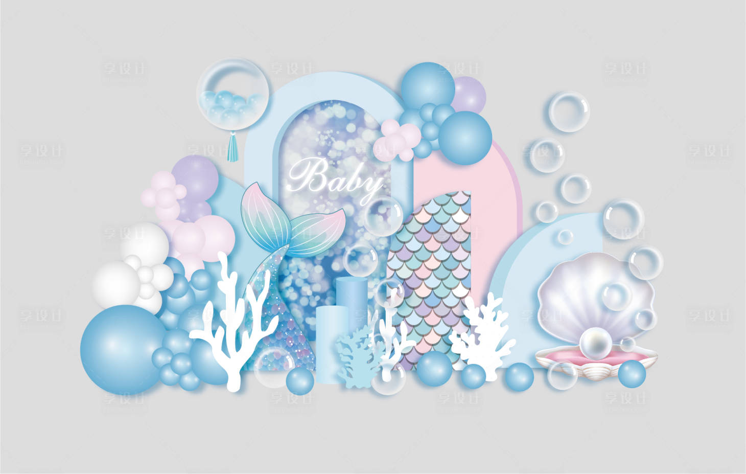 源文件下載【享設計】搜索編號：59170030618016460【美人魚造景】