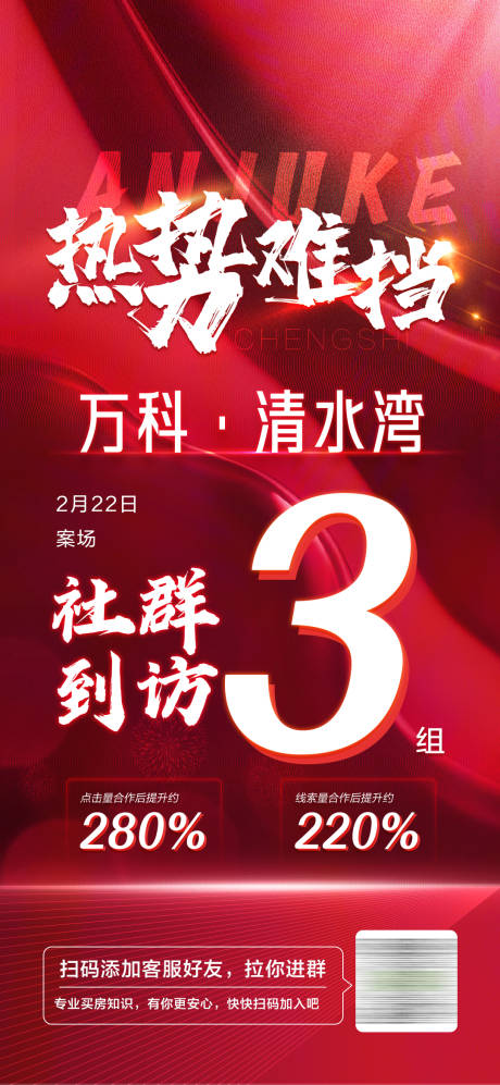 社群房地产成交到访海报