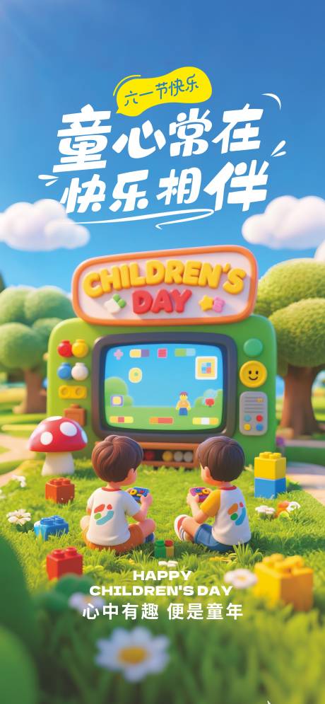 源文件下載【61兒童節卡通海報】編號：43610031002554453