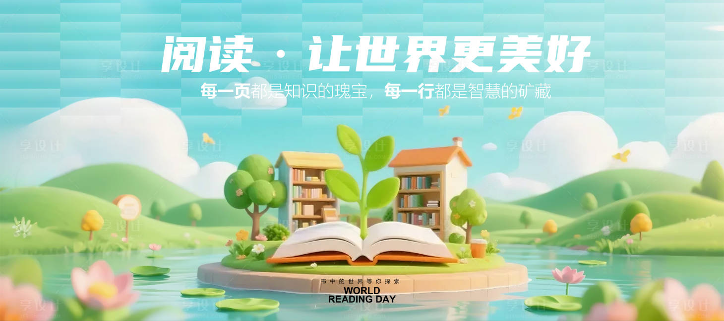 源文件下載【享設計】搜索編號：27730030907524699【世界閱讀日展板主畫面】
