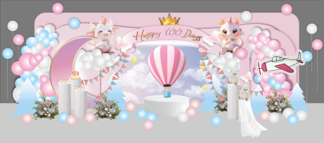 源文件下载【梦幻粉色生日宴童趣可爱布置】编号：22140030782856533