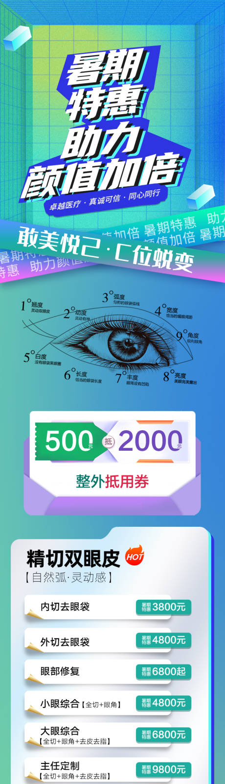源文件下载【双眼皮暑期特惠长图】编号：50490030619388019