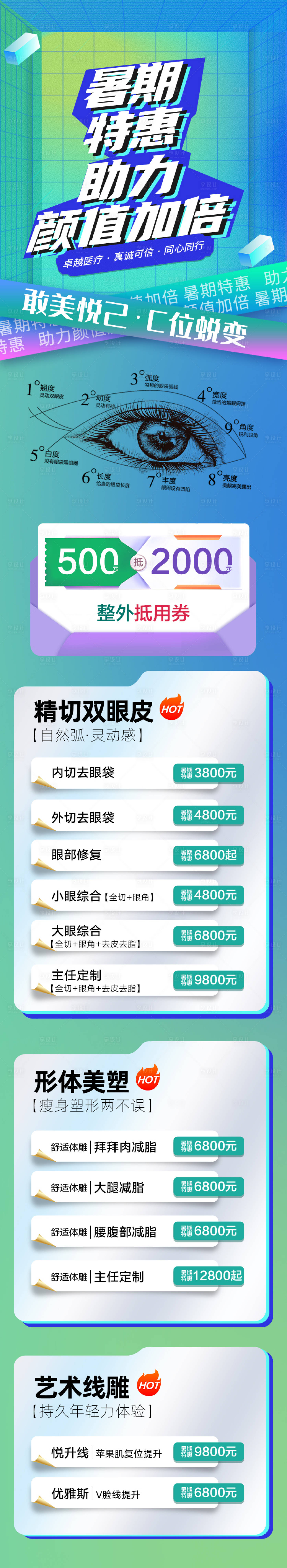 源文件下載【享設計】搜索編號：50490030619388019【雙眼皮暑期特惠長圖】