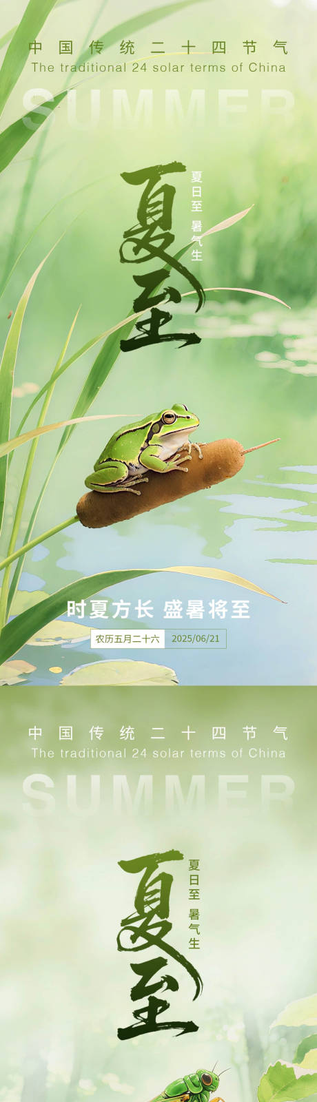 源文件下载【夏至节气海报】编号：71760031014845214