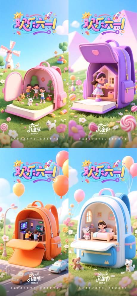 源文件下载【六一儿童节海报系列】编号：23270031017075360