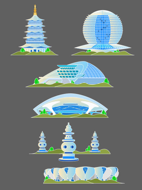 源文件下载【杭州地标插画】编号：31660031016751171