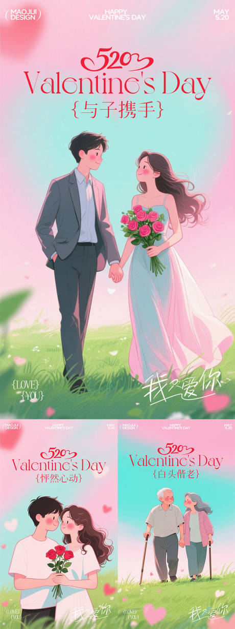 源文件下载【520情人节海报插画小清新公历节日】编号：46310030630749862
