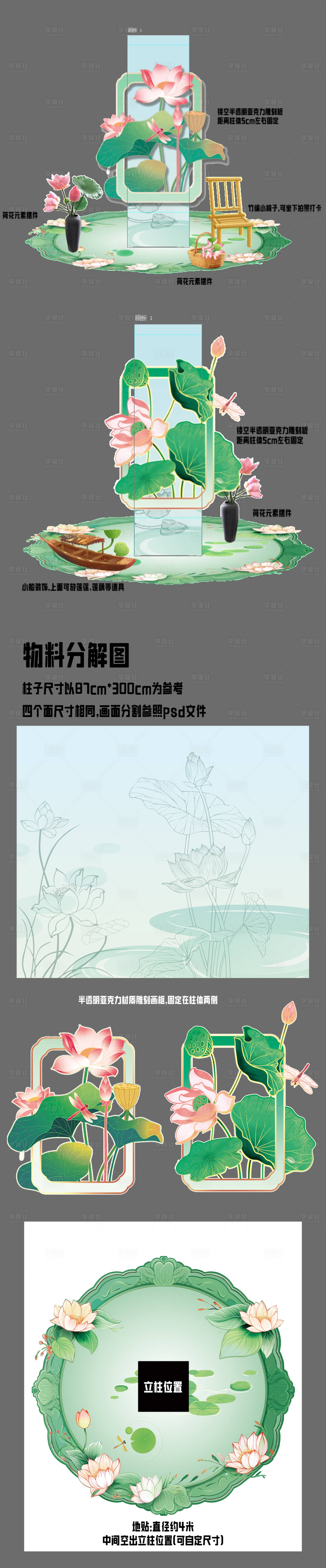源文件下載【享設計】搜索編號：55740030912729878【夏季荷花美陳】