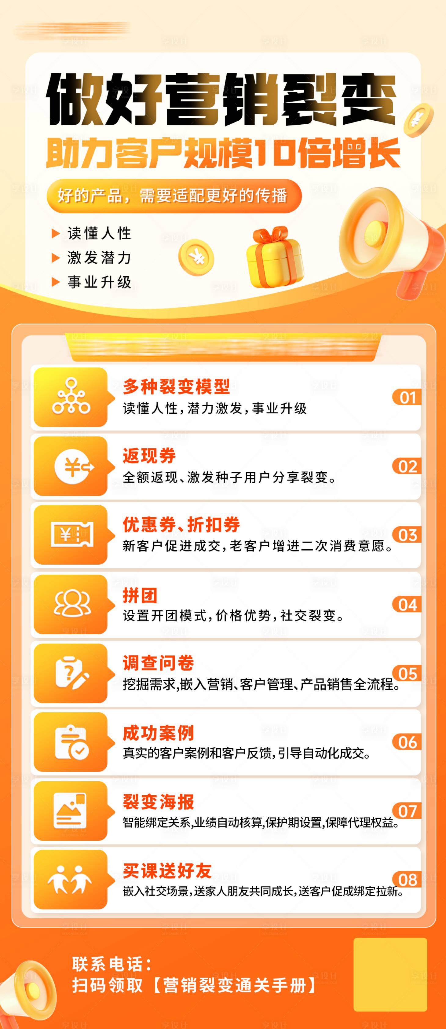 源文件下载【享设计】搜索编号：42840030993069860【科技客户裂变营销海报】