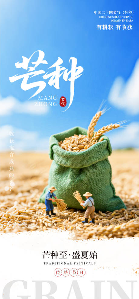源文件下载【享设计】搜索编号：65450030953169289【芒种节气海报】