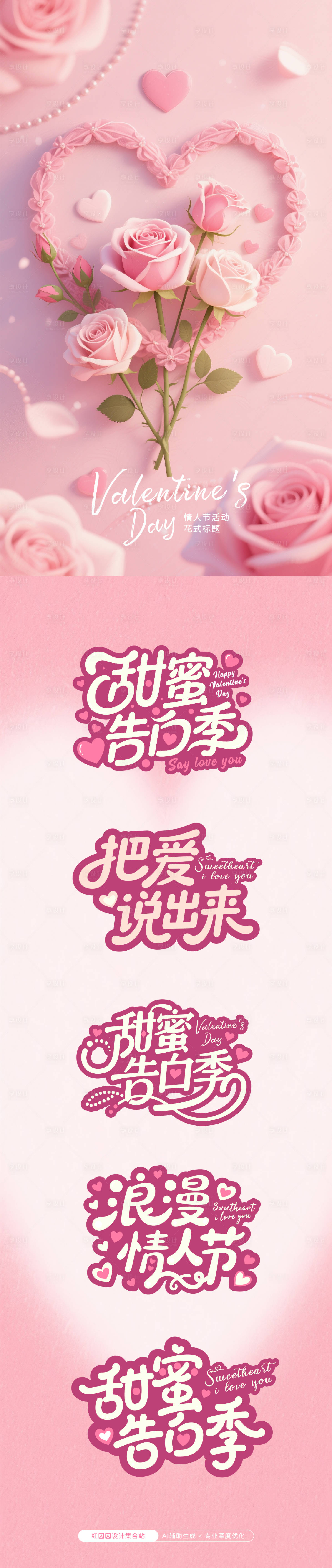 源文件下載【享設計】搜索編號：15470030839618442【情人節花式標題設計】