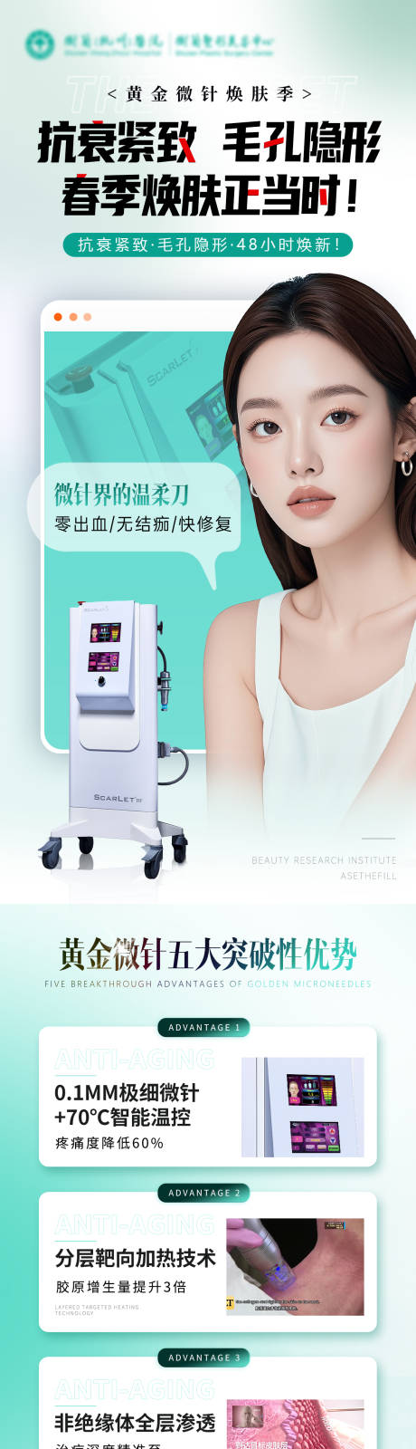 黄金微针长图海报