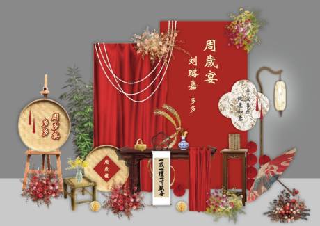 源文件下载【中国风生日宴周岁宴美陈】编号：67710030812624523