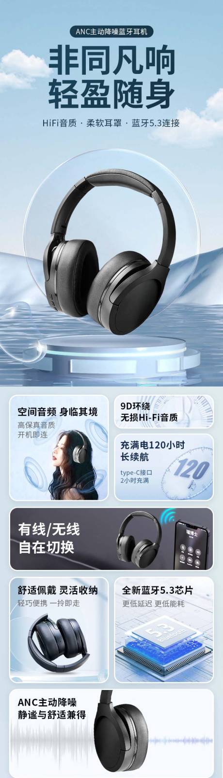 源文件下载【数码蓝牙耳机电商详情页】编号：28370031006718941