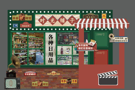 源文件下载【80 90年代背景板美陈】编号：29970030667098055