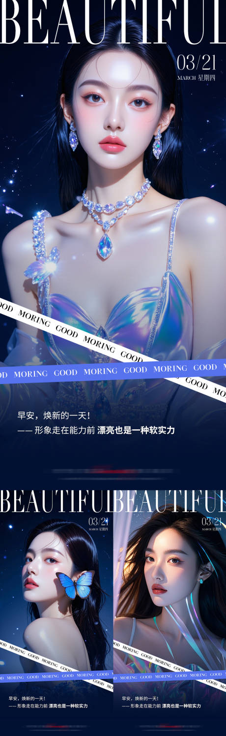 源文件下载【享设计】搜索编号：47000030517038148【医美早安海报】
