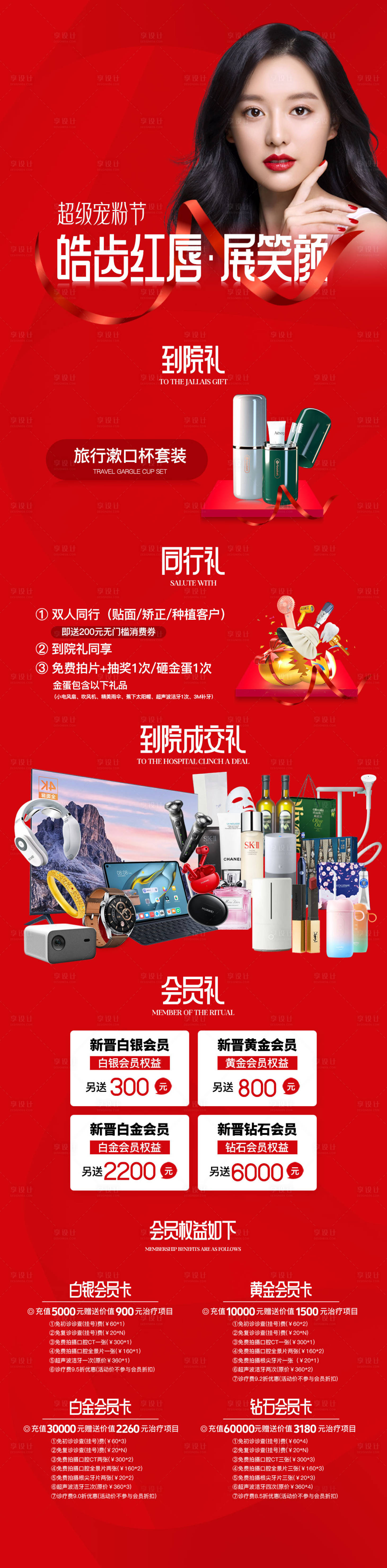 源文件下载【享设计】搜索编号：51550031021623474【红色牙科医美长图】