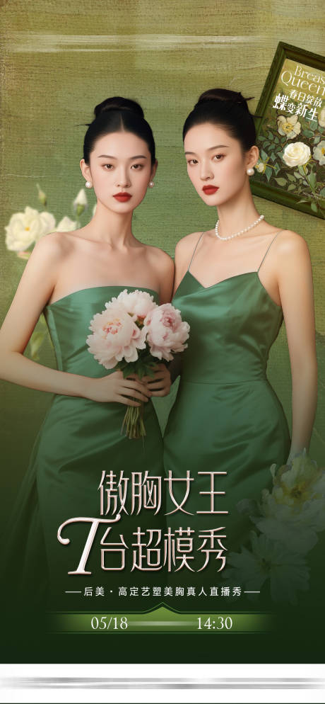 医美丰胸整形走秀海报