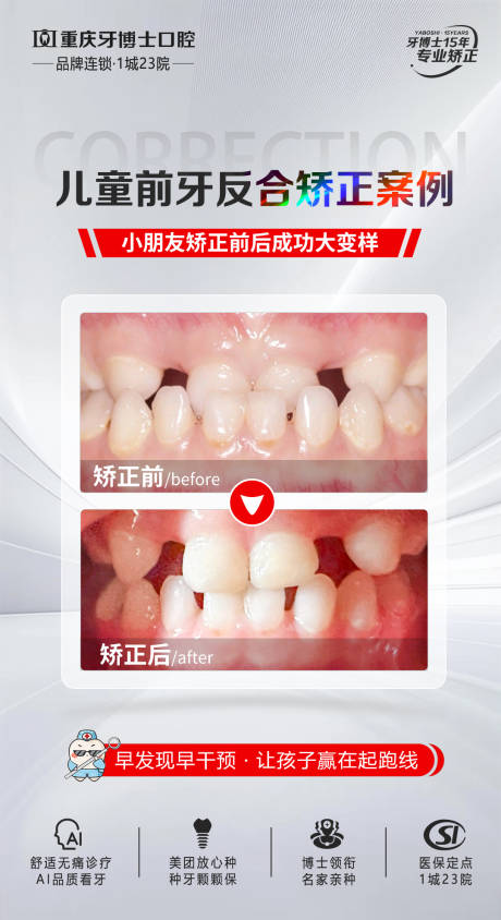 源文件下载【享设计】搜索编号：10980031001215440【儿童矫正案例海报】