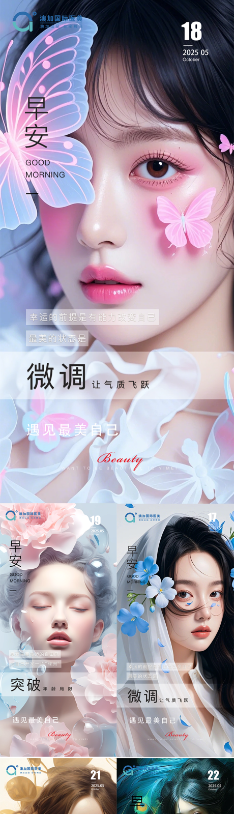 源文件下载【享设计】搜索编号：50010030781278350【医美早安日签系列海报】