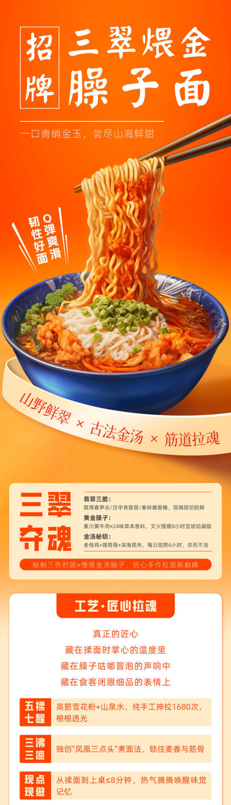 美食拉面餐饮活动促销长图海报