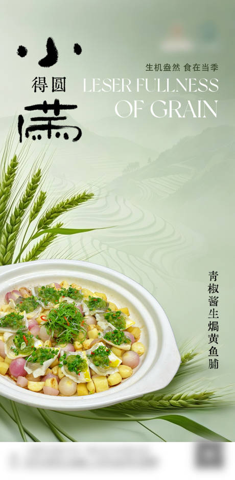 源文件下载【餐饮菜品小满宣传海报】编号：19140030872388680