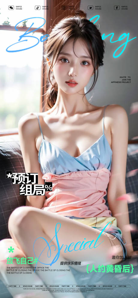 源文件下载【酒吧ktv美女邀约预定海报】编号：82780030753178628