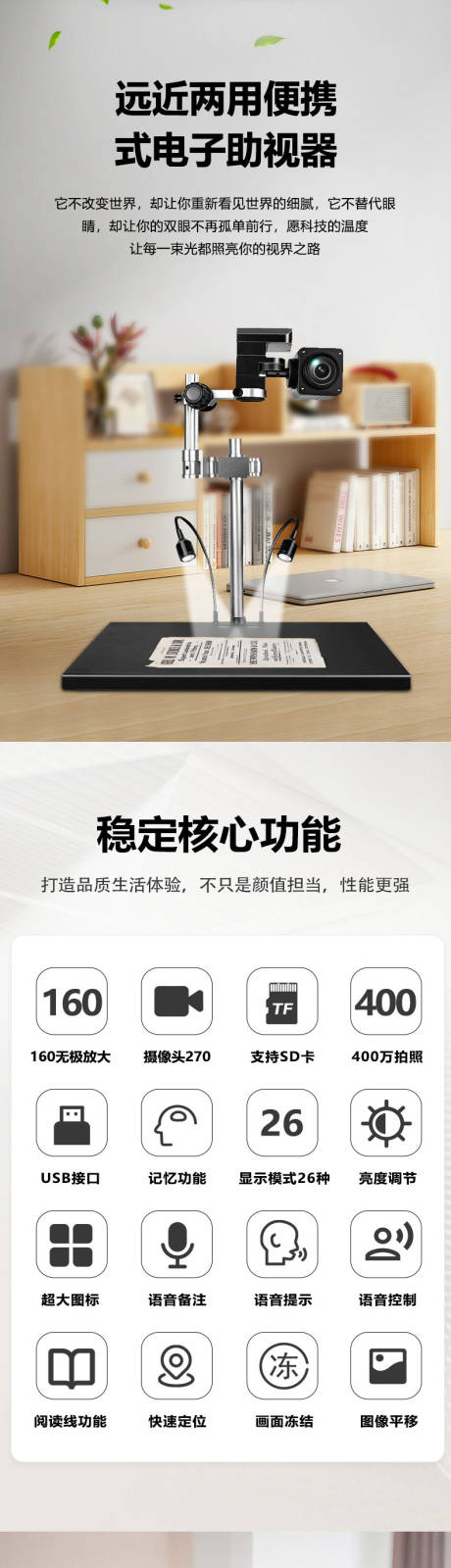 远近两用便携式电子助视器