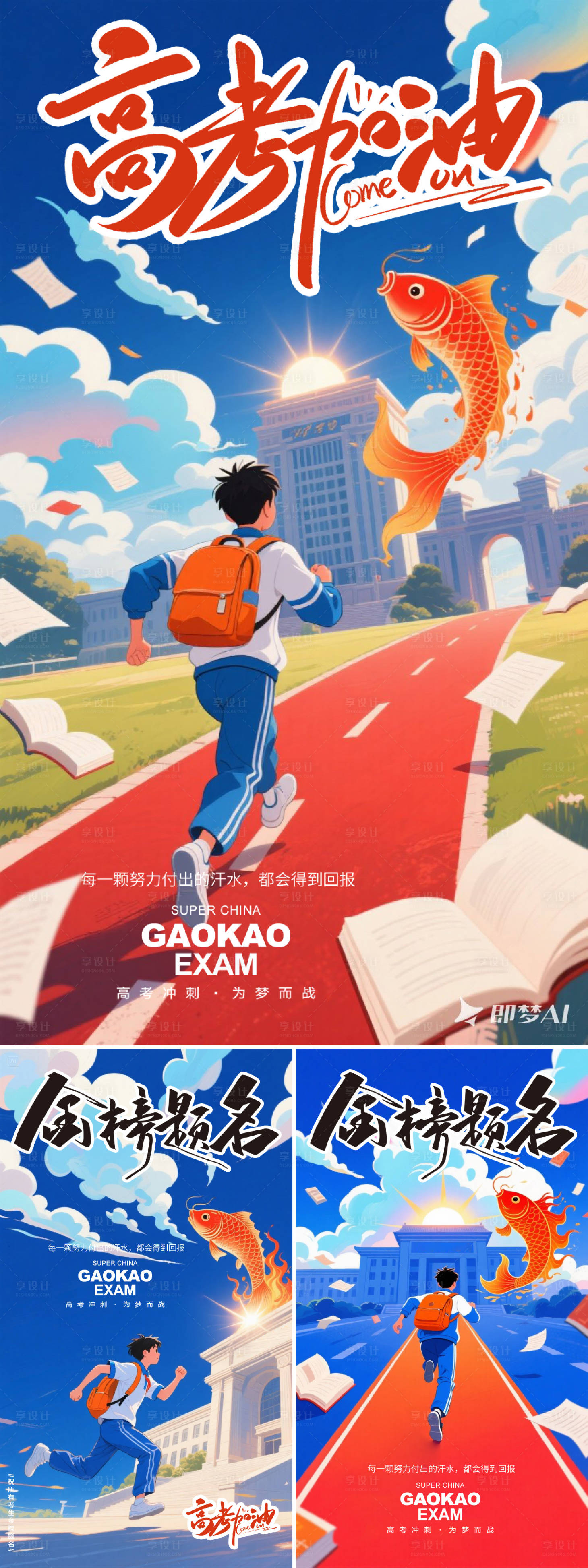 源文件下載【高考加油海報】編號：64630030952193142