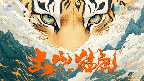 源文件下载【猛虎出山KV活动背景板】编号：53110030890566087