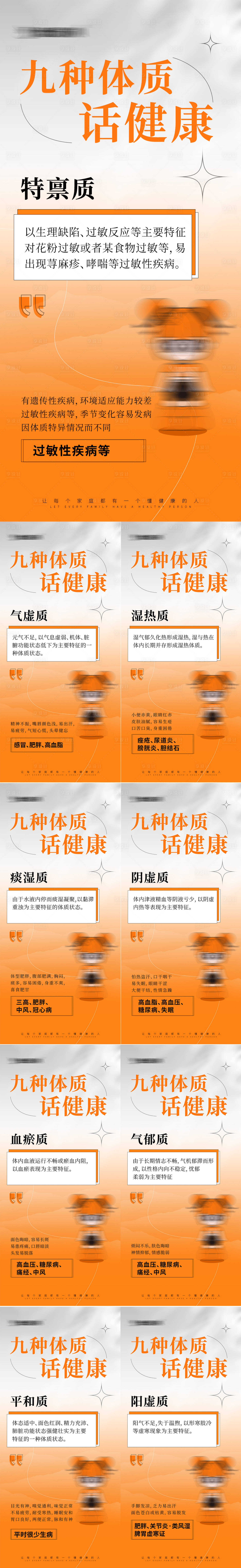 源文件下載【享設計】搜索編號：69780030892557950【九種體質話健康海報】