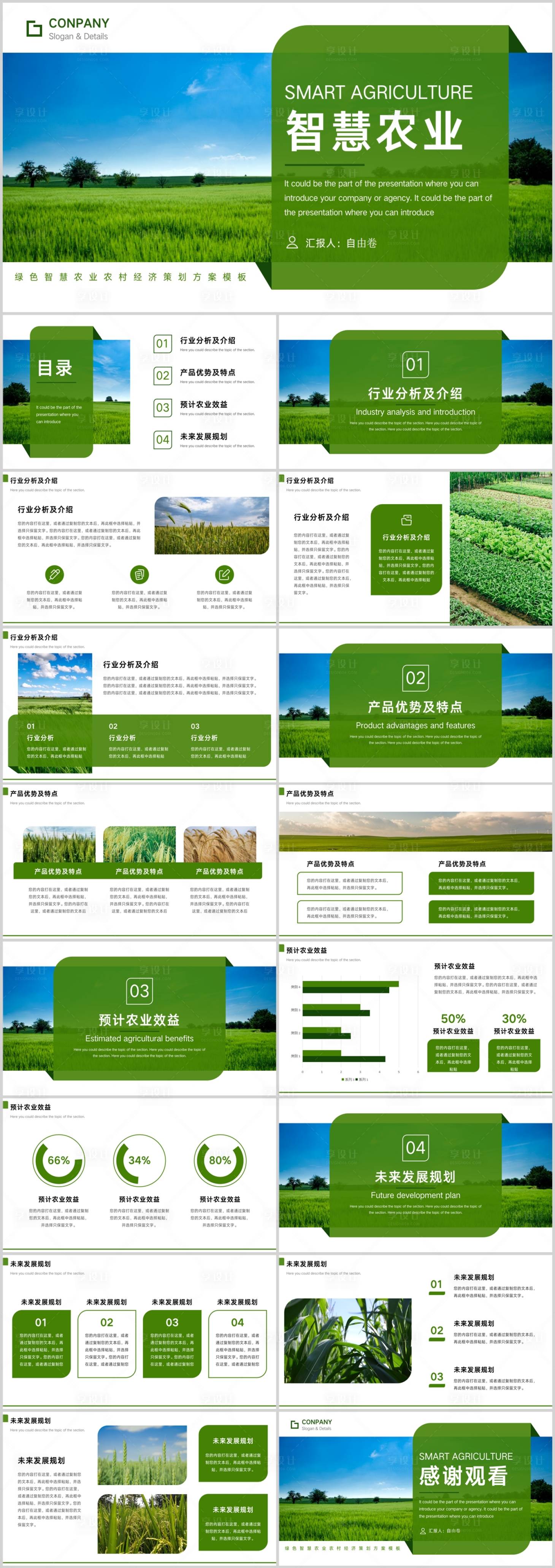 源文件下载【享设计】搜索编号：67480030621183694【智慧农业农村经济策划PPT】