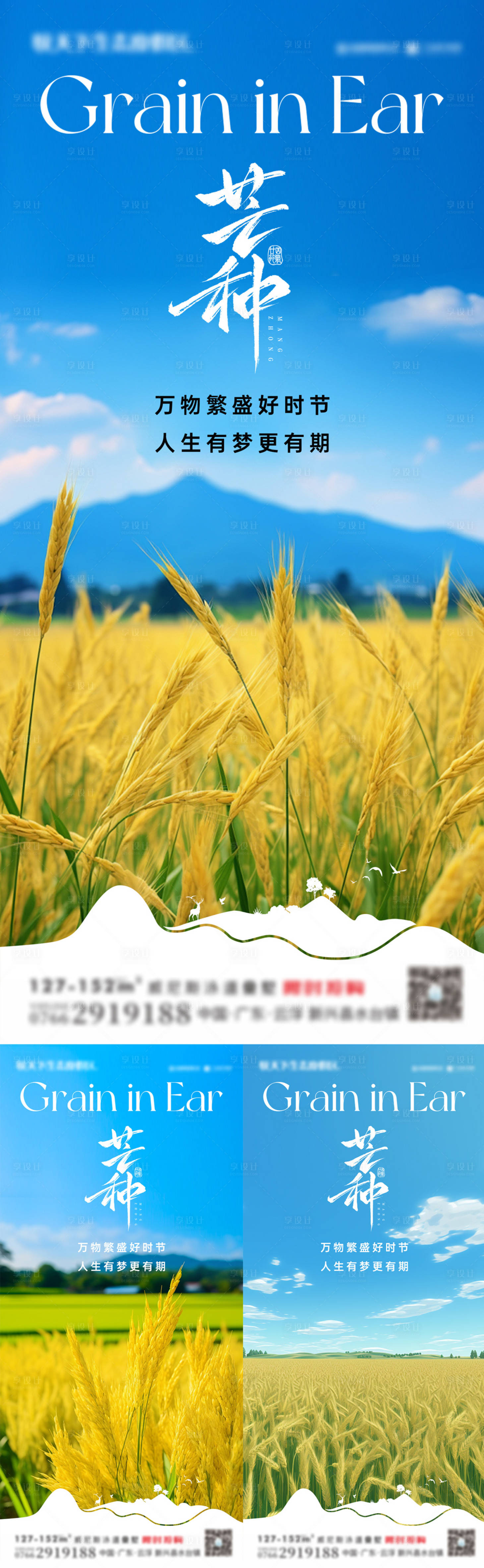 源文件下载【享设计】搜索编号：82920030987811461【芒种二十四节气麦穗系列稻田】