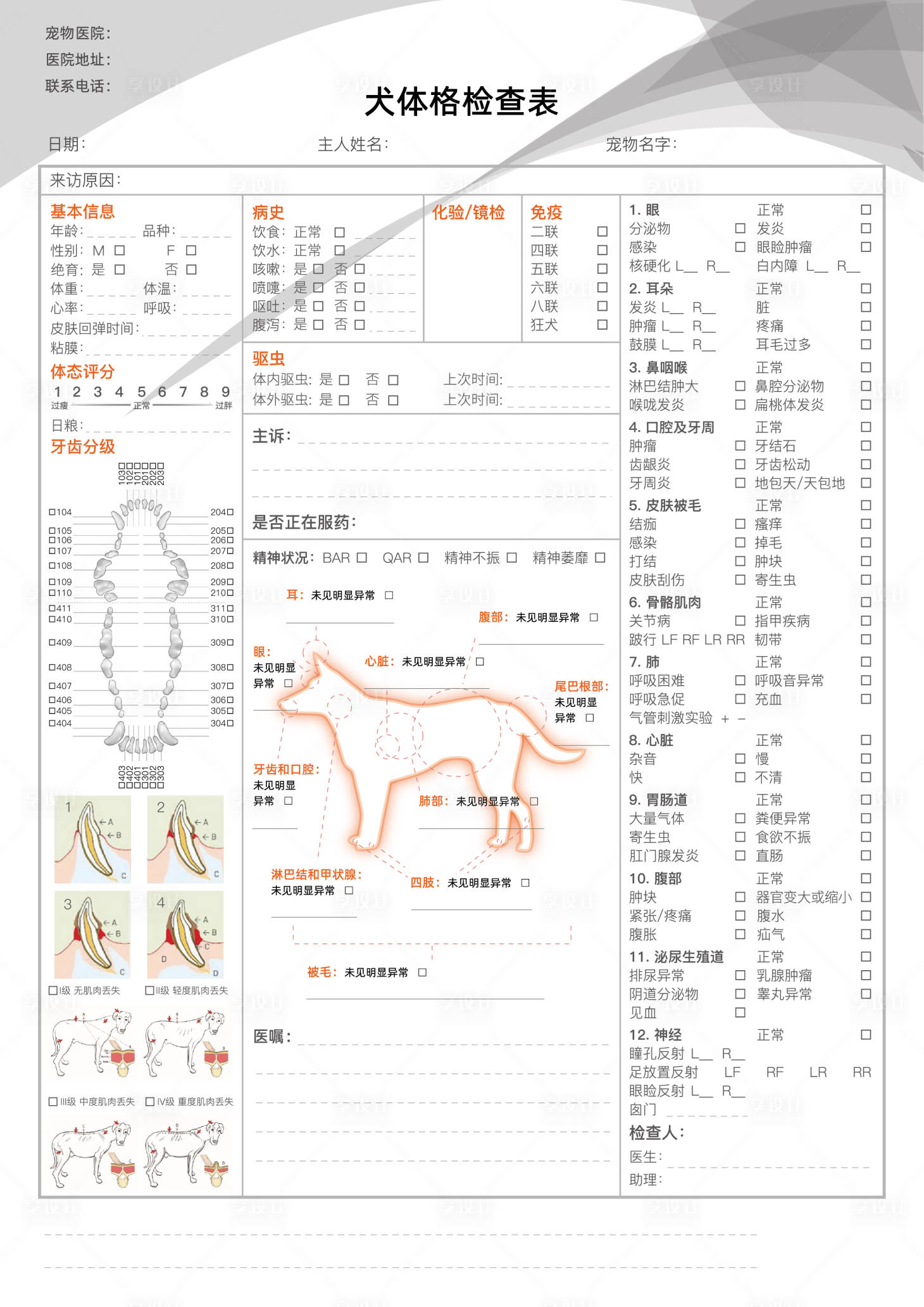 源文件下载【狗体格检查表】编号：47560030557357304