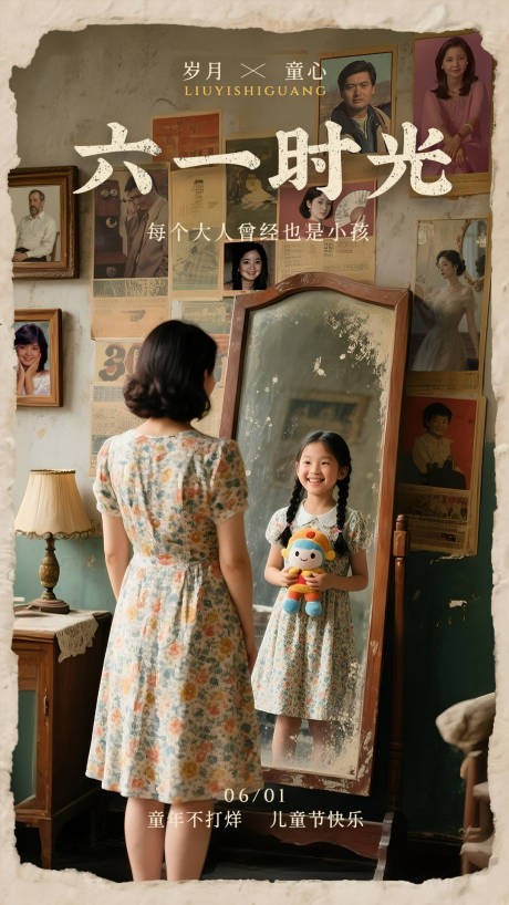 源文件下载【复古风儿童节海报】编号：41140030525883093