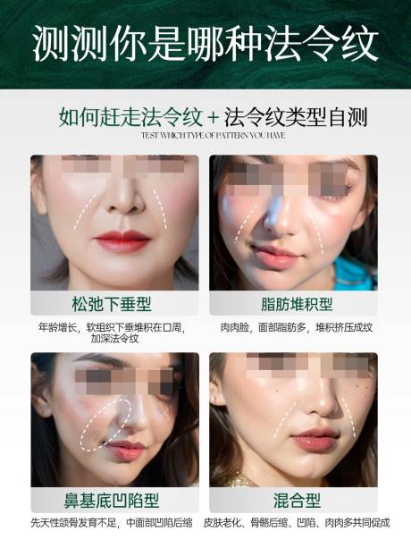 源文件下载【法令纹自测小红书海报】编号：74180030938746688