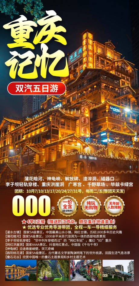 源文件下载【重庆记忆洪崖洞旅游海报】编号：76340030752156787