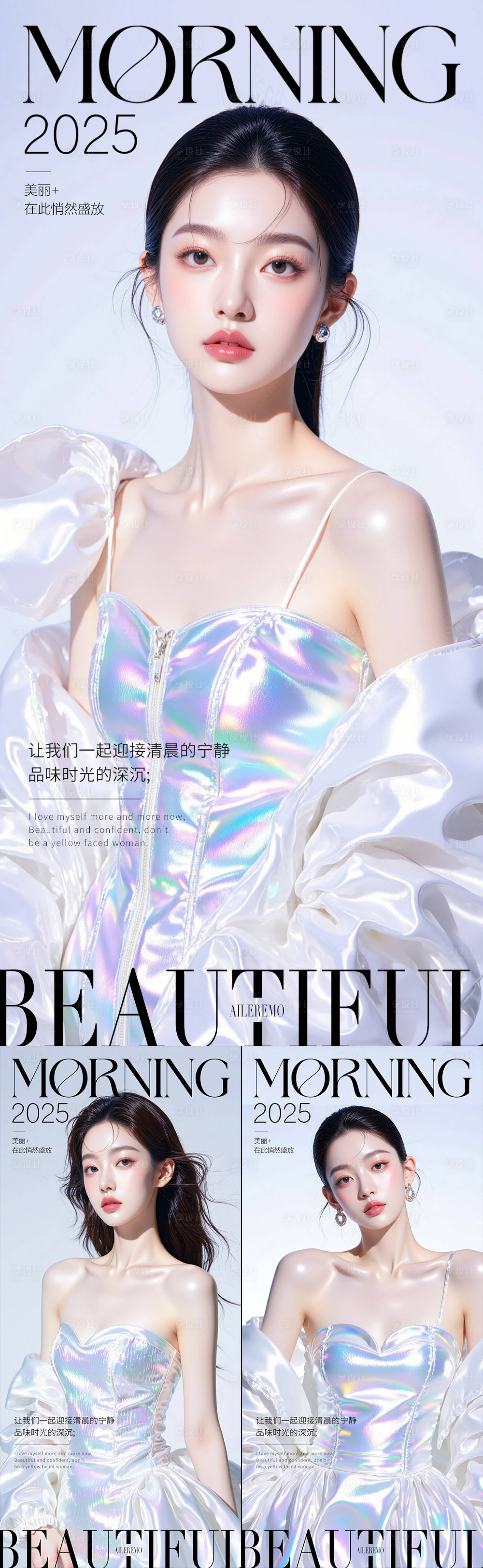 源文件下载【享设计】搜索编号：40510030515169168【医美早安海报】