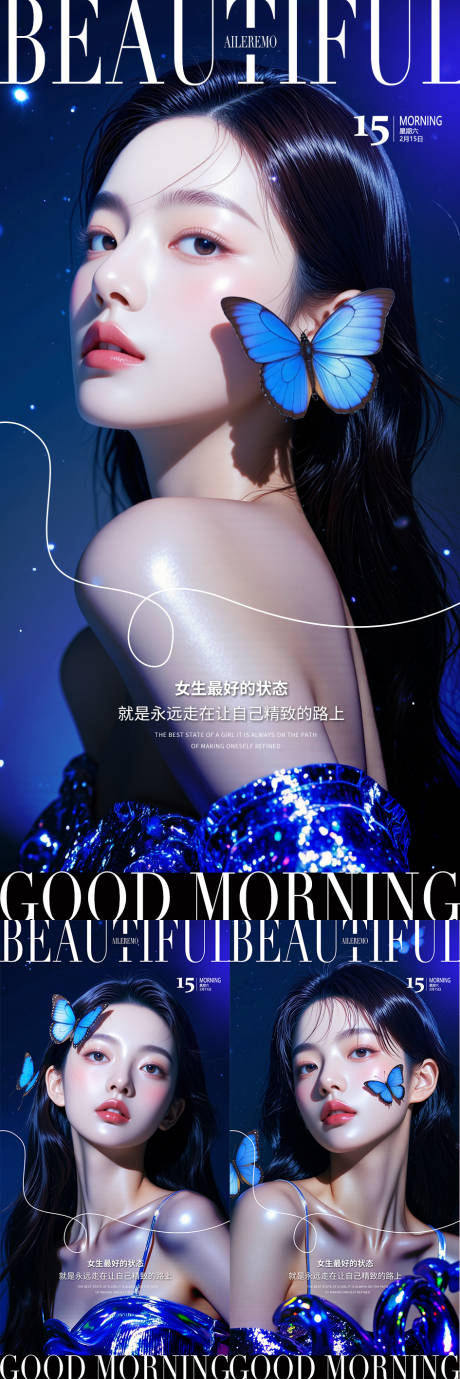 源文件下载【享设计】搜索编号：40630030674735296【医美早安海报】