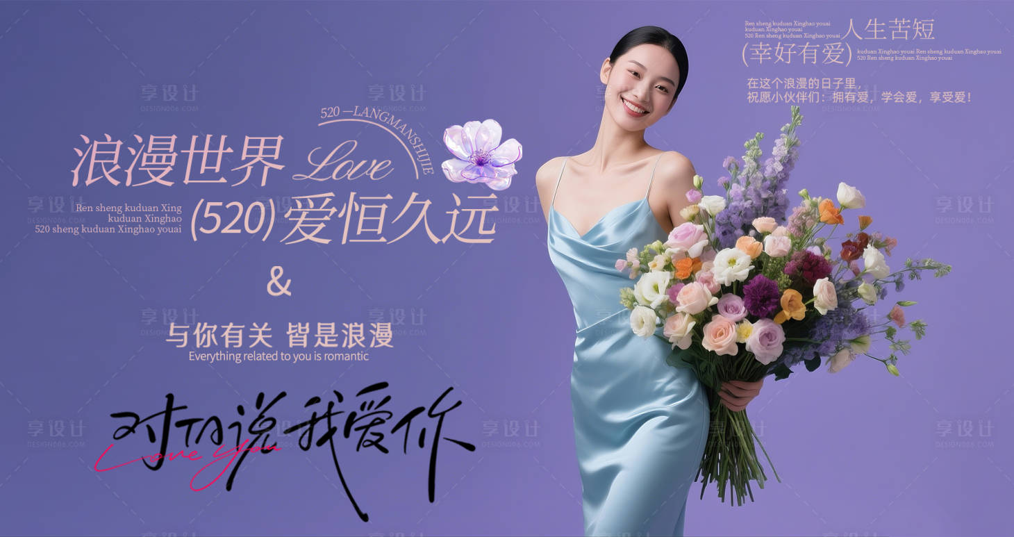源文件下載【享設計】搜索編號：48900030778893259【情人節(jié)520背景板kv】
