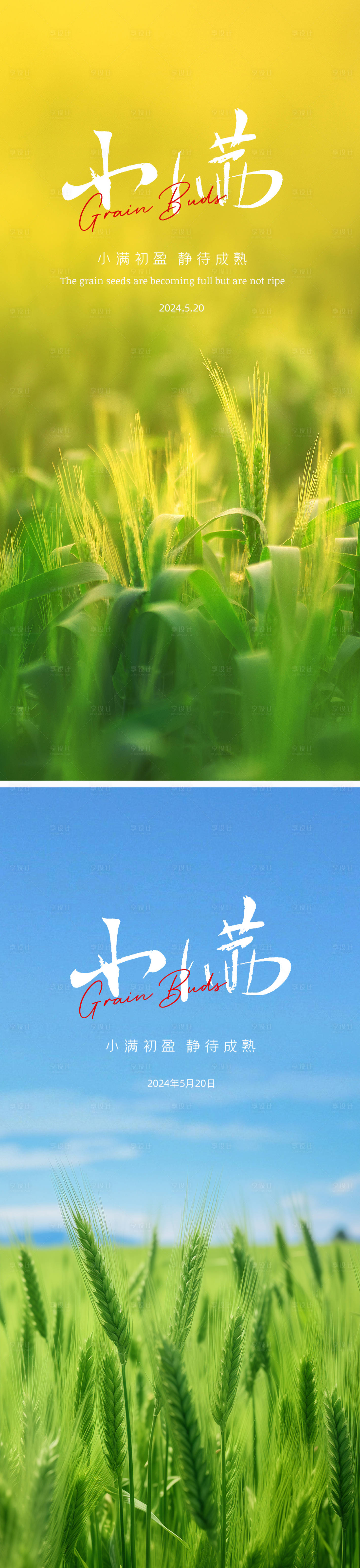 源文件下载【享设计】搜索编号：11830030880975725【小满节气系列海报】