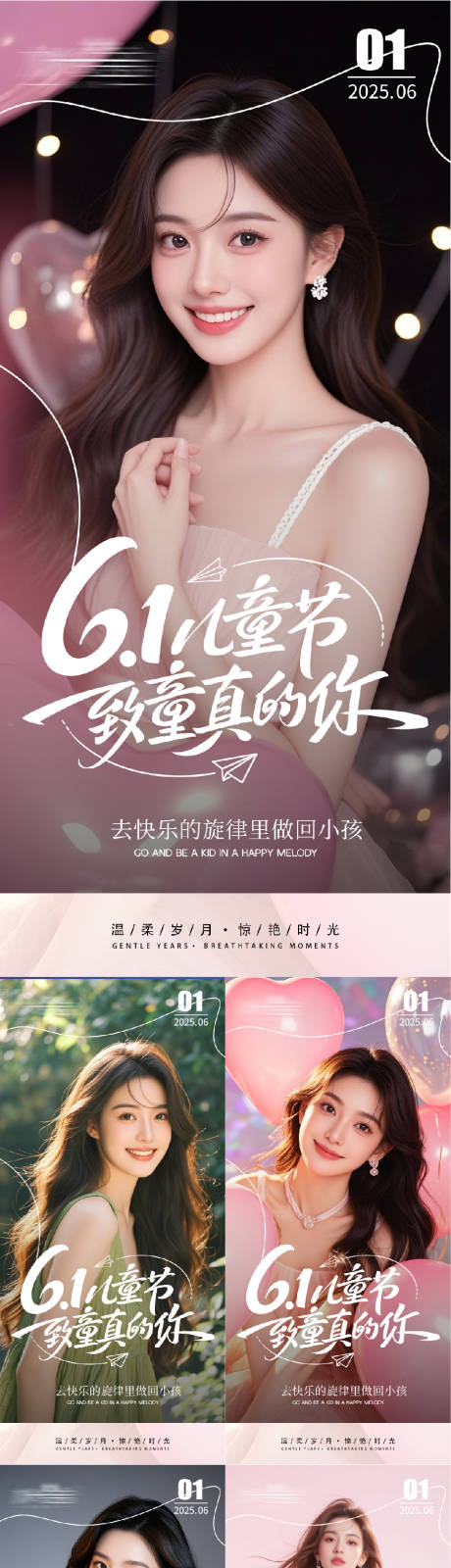 源文件下载【医美六一儿童节系列海报】编号：93840030926246839