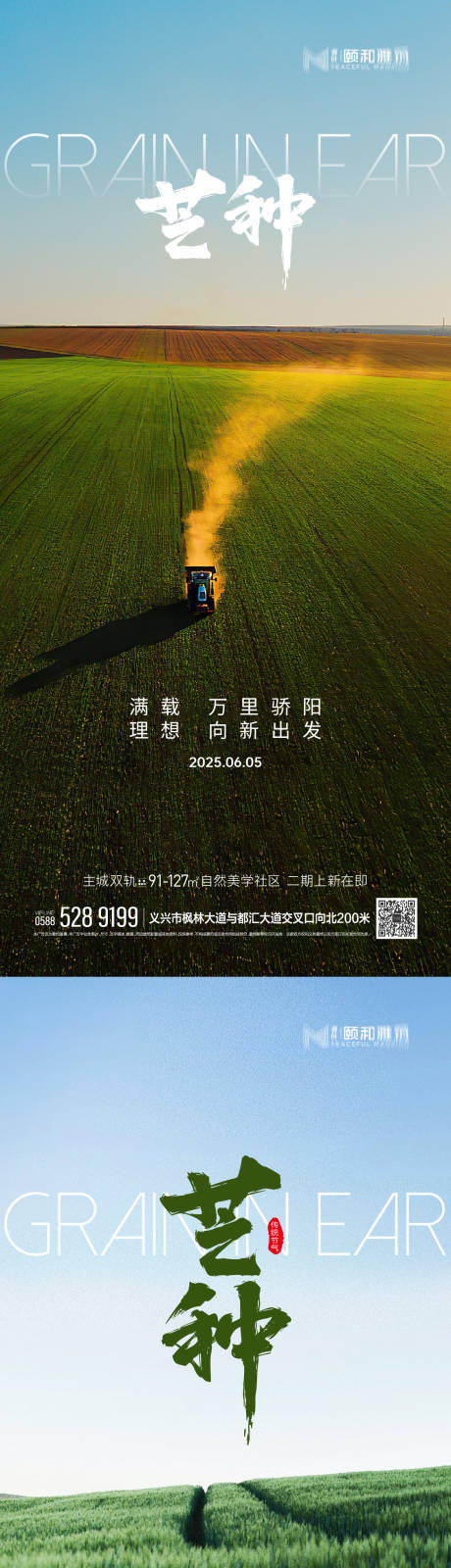 源文件下載【享設計】搜索編號：67050030929471772【2025年芒種二十四節氣節日海報】