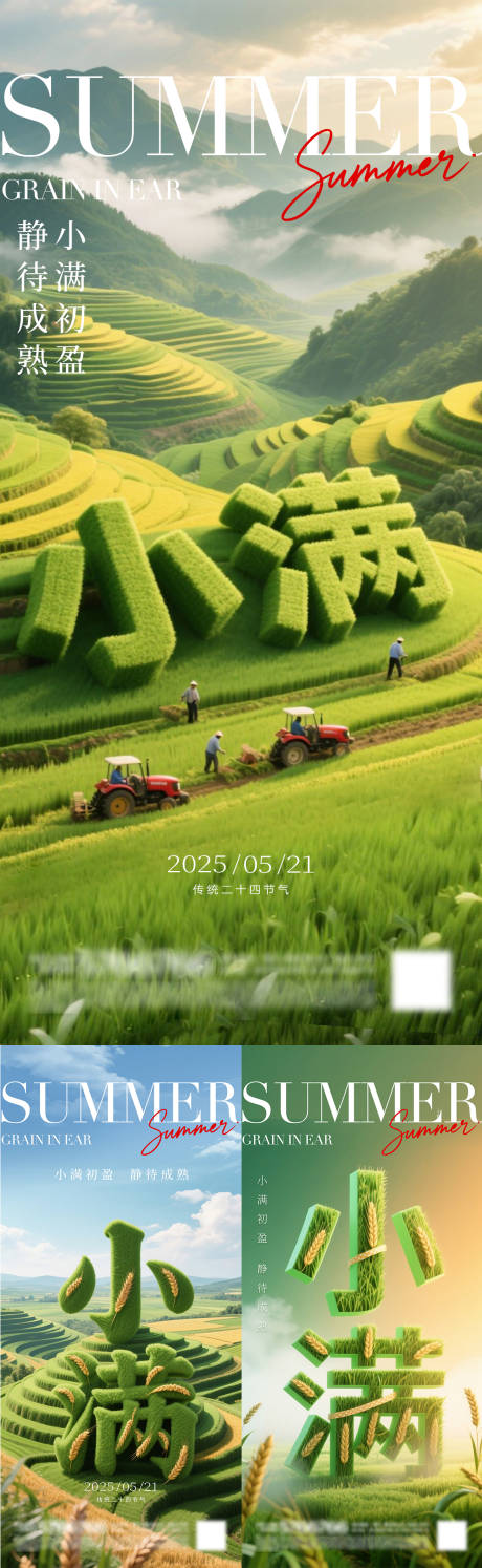 源文件下载【小满节气系列海报】编号：60720030683061773
