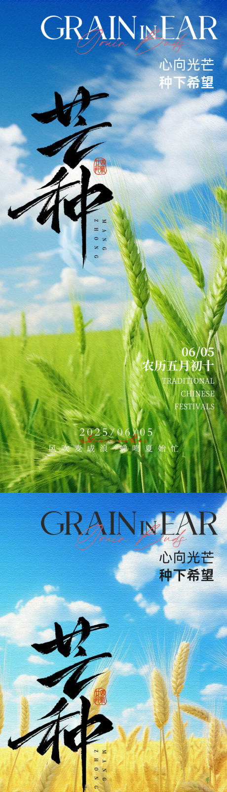 源文件下载【芒种二十四节气地产海报】编号：84340030928461111