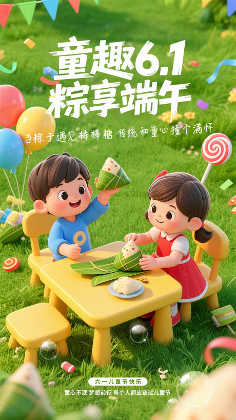 源文件下载【童趣6.1-粽享端午】编号：56290030935123772