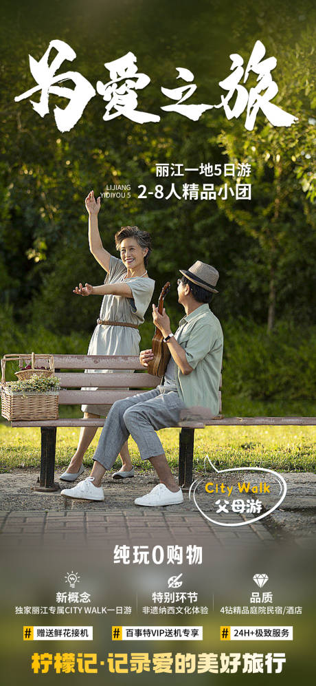 为爱之旅老人旅游海报